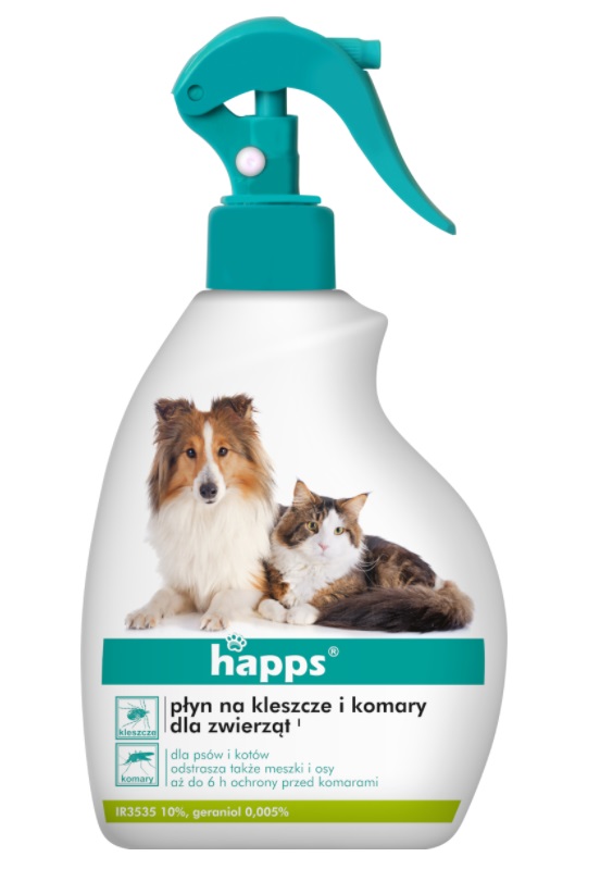 

Happs płyn na kleszcze komary osy dla Psów i Kotów