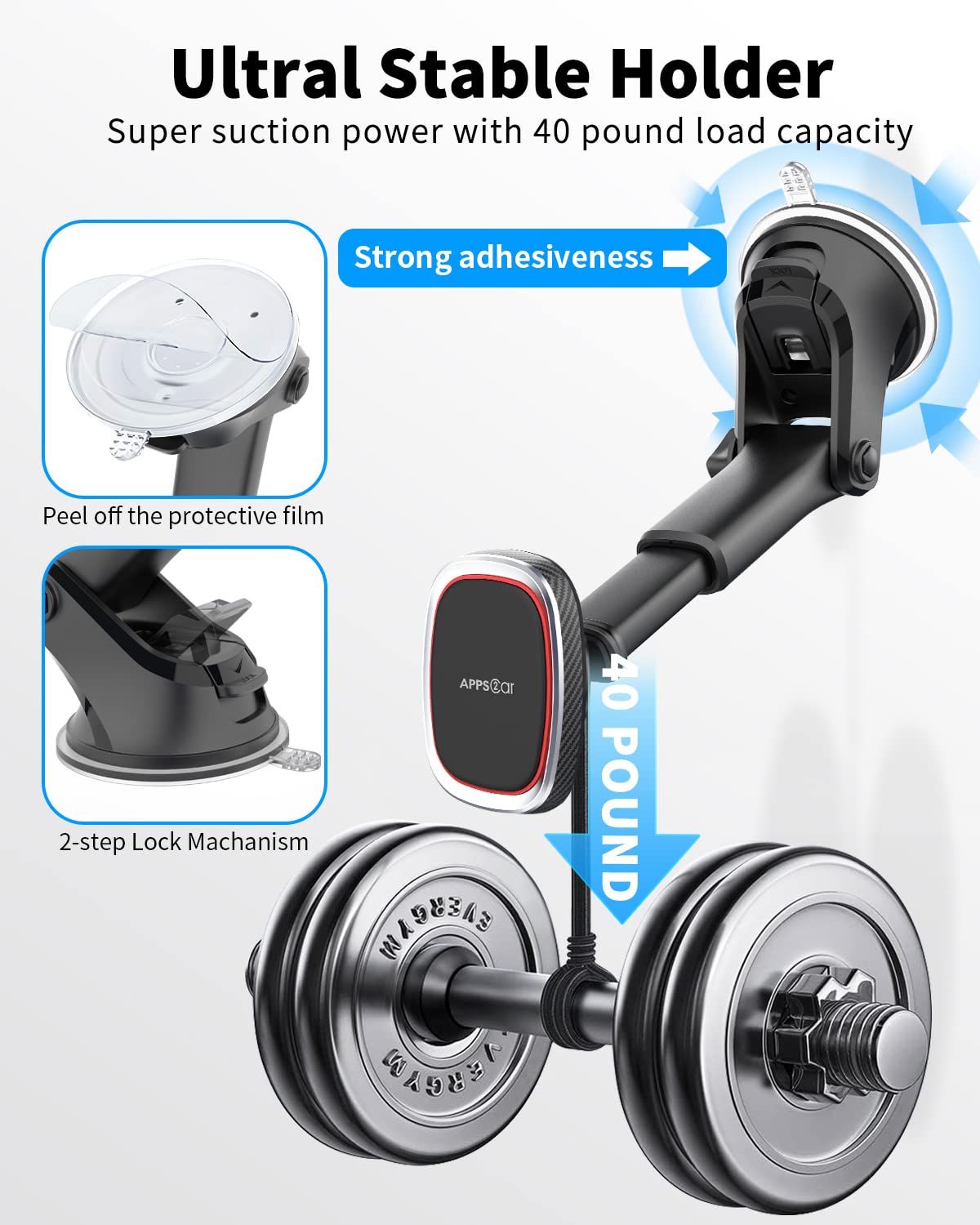 APPS2CAR Magnetyczny Uchwyt Samochodowy Do Telefonu iPhone — miniatura 2