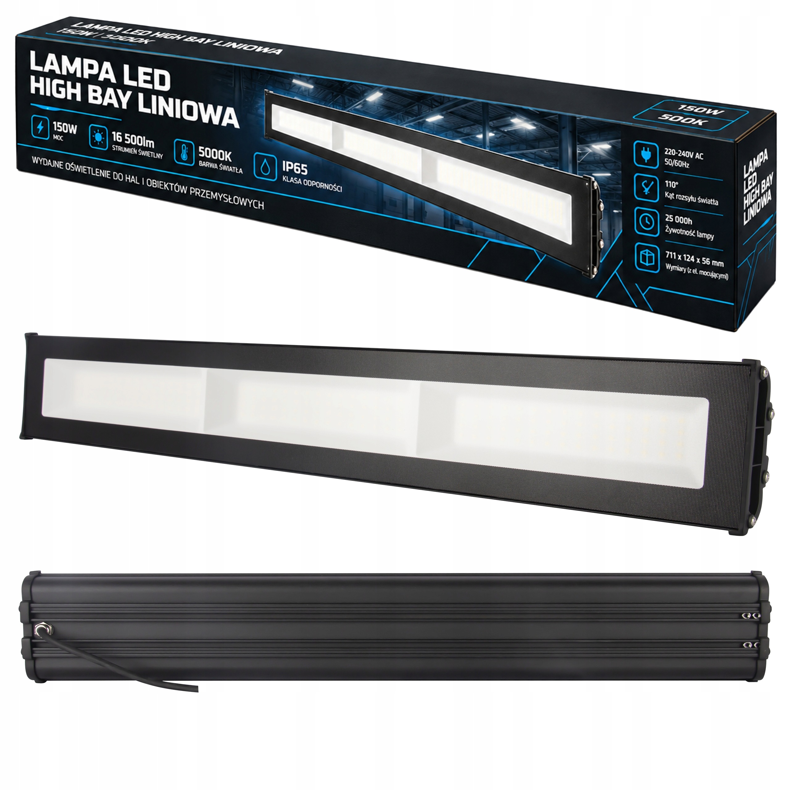 Průmyslová Led pracovní lampa High Bay 150W 5000K Extra Silná