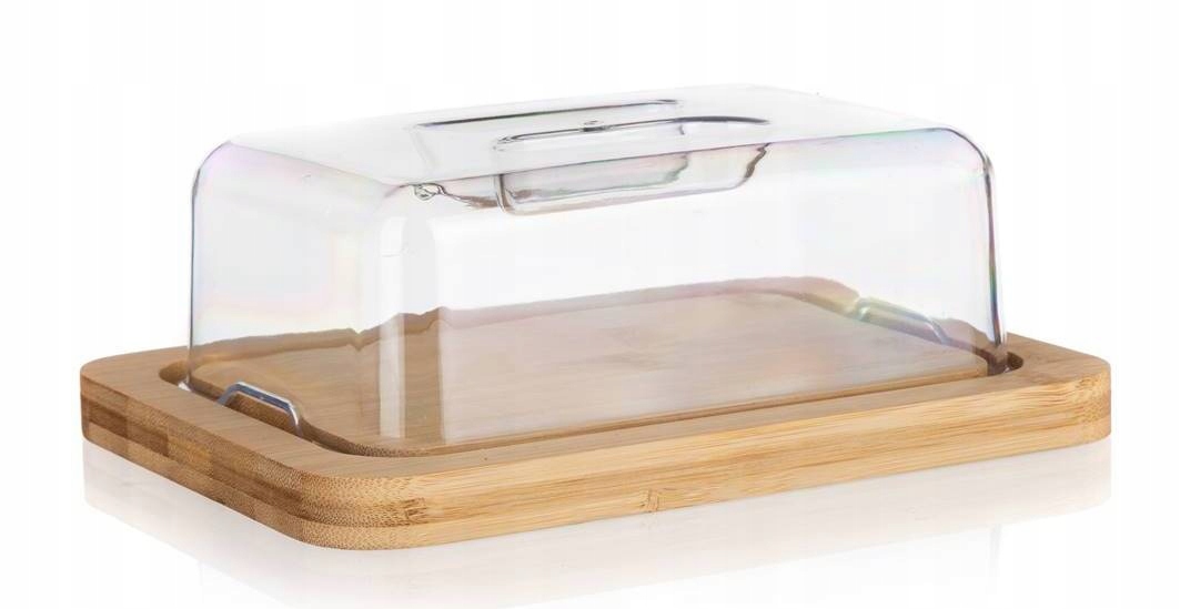 MASELNICZKA pojemnik na masło z bambus i pokrywa