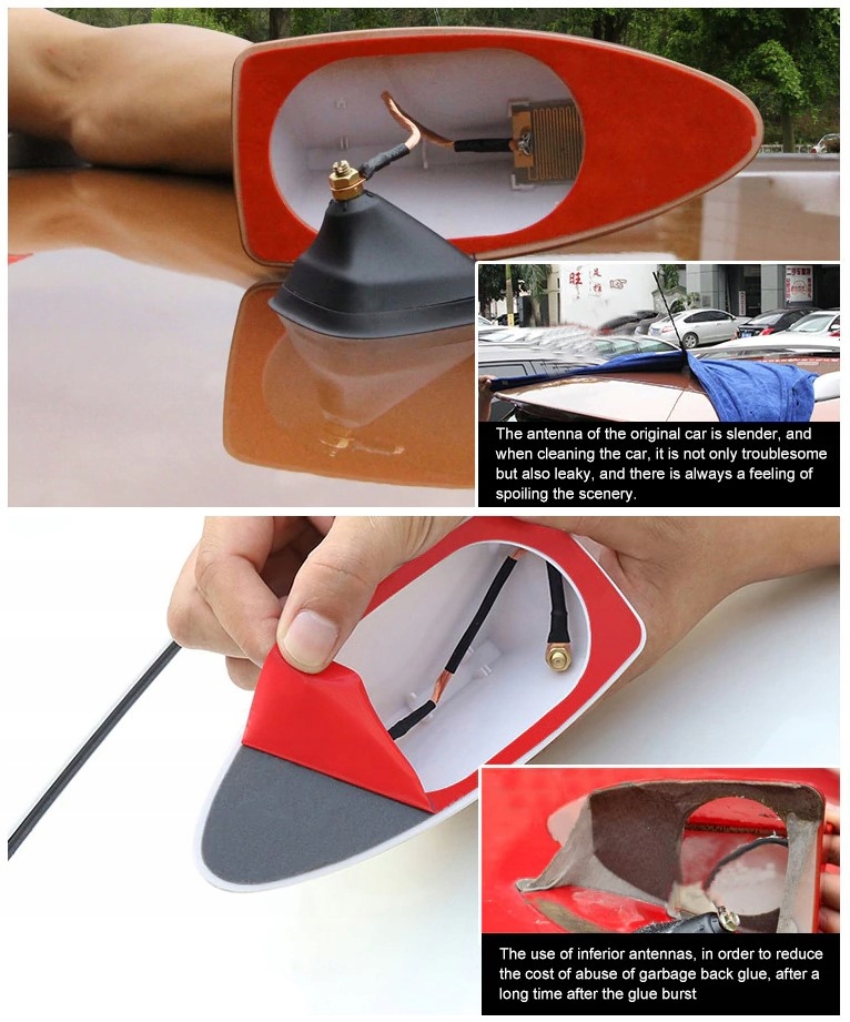 UNIWERSALNA ANTENA SAMOCHODOWA PŁETWA REKINA SZARA Model GREY