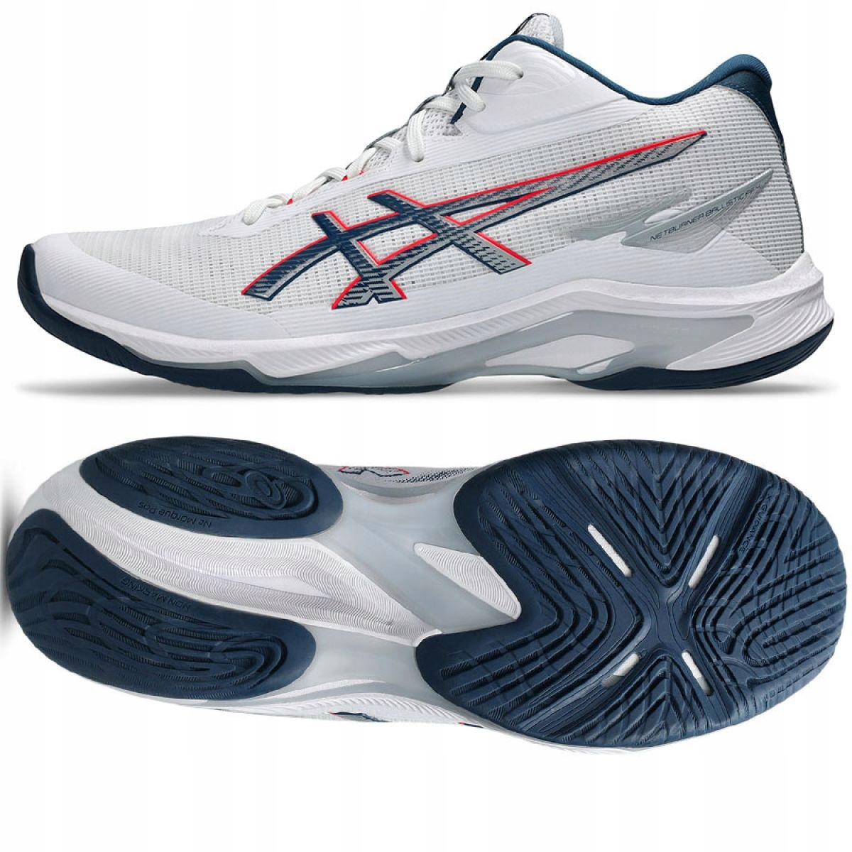 Asics Netburner Ballstic Ff Mt 4 pánské volejbalové boty bílé 43 1/2