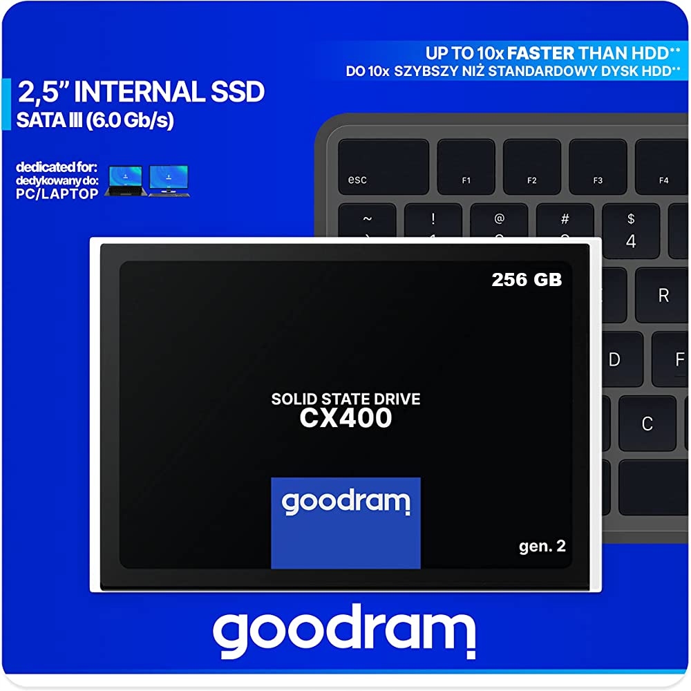 

Dysk Ssd 256GB Goodram CX400 2,5" do laptopa Pc