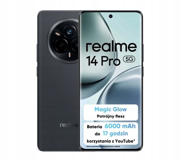 Smartfon realme 14 Pro 5G 8/256GB 6,77" 120Hz 50Mpix Suede Grey Szary