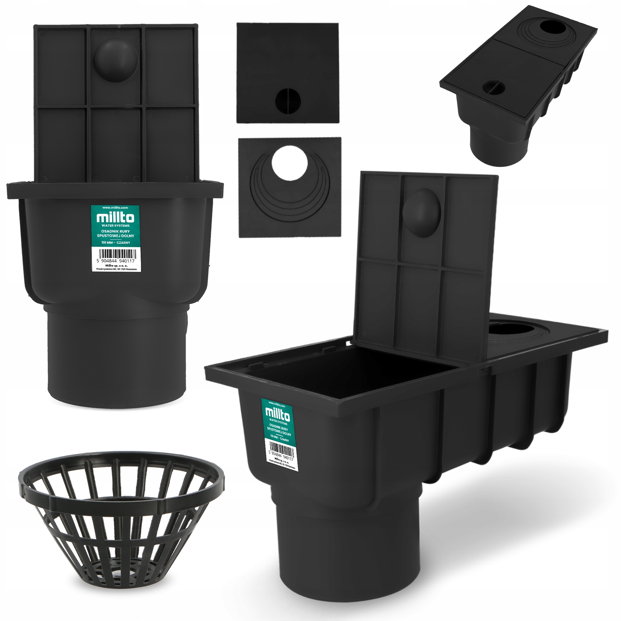 Osadnik Rynnowy Czyszczak Rynny Studzienka Rewizja 110 mm Dolny Wpust Si Xn-Zdjęcie-0