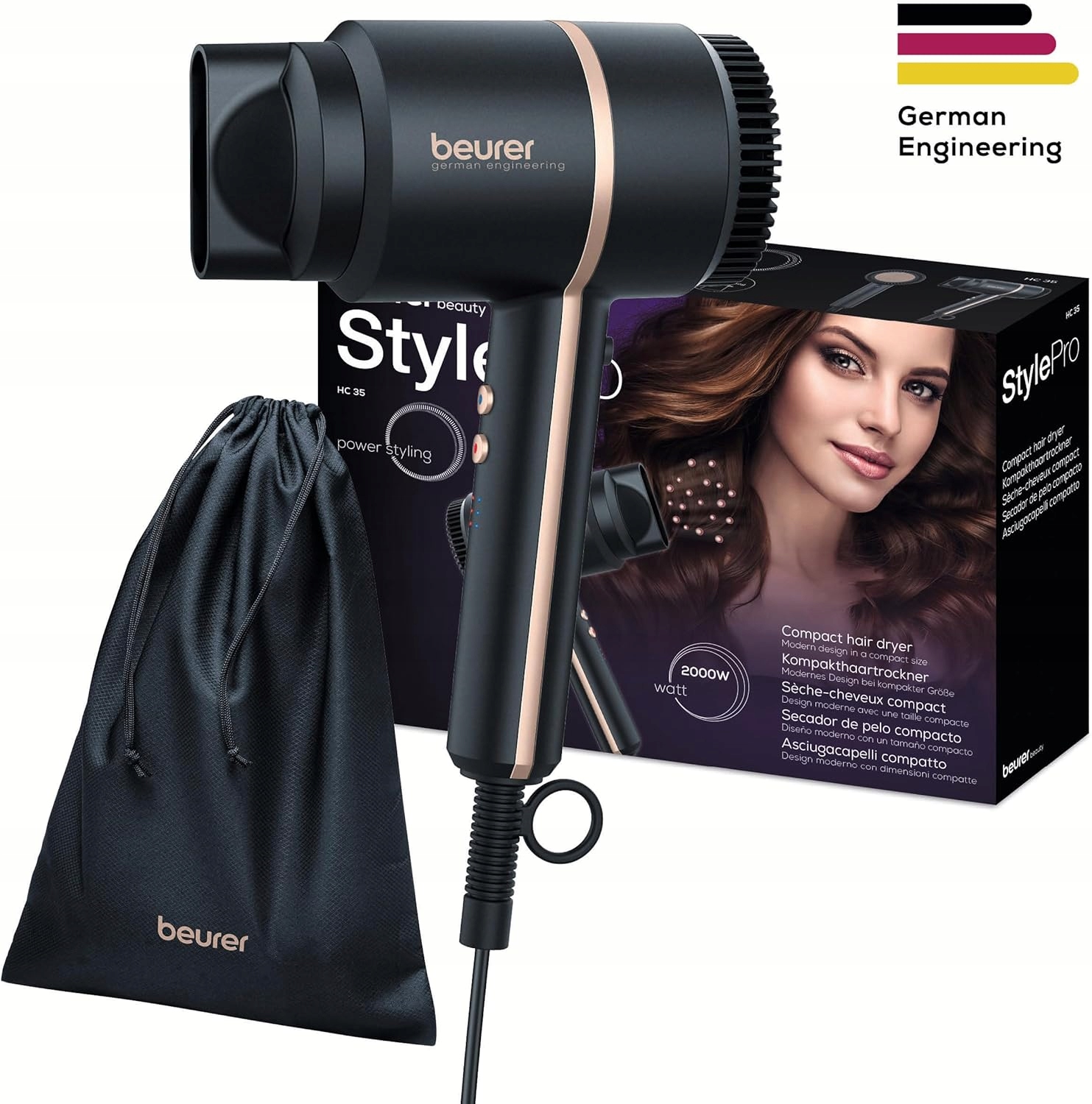 Vysoušeč Vlasů 2000 W, Iontová Funkce, Moderní Led Displej