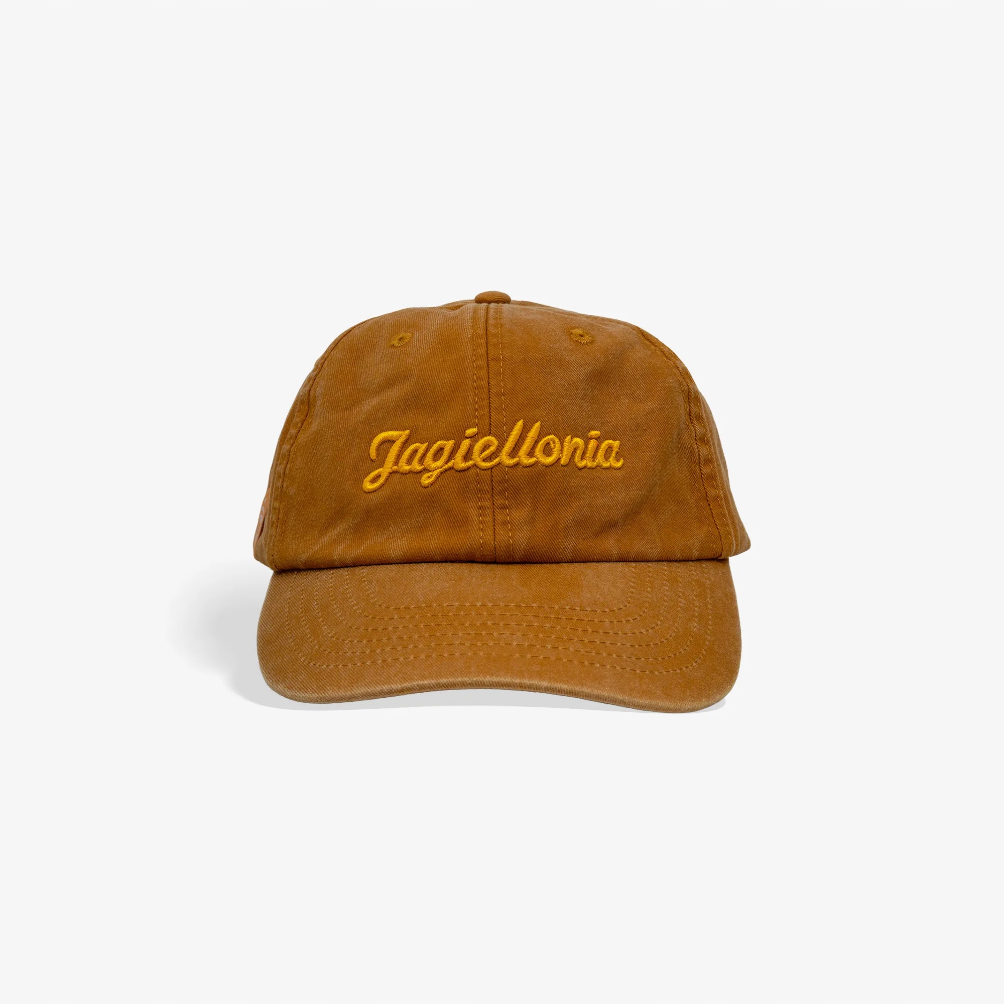 Czapka z daszkiem Vintage musztardowa Jagiellonia Białystok dla kibica