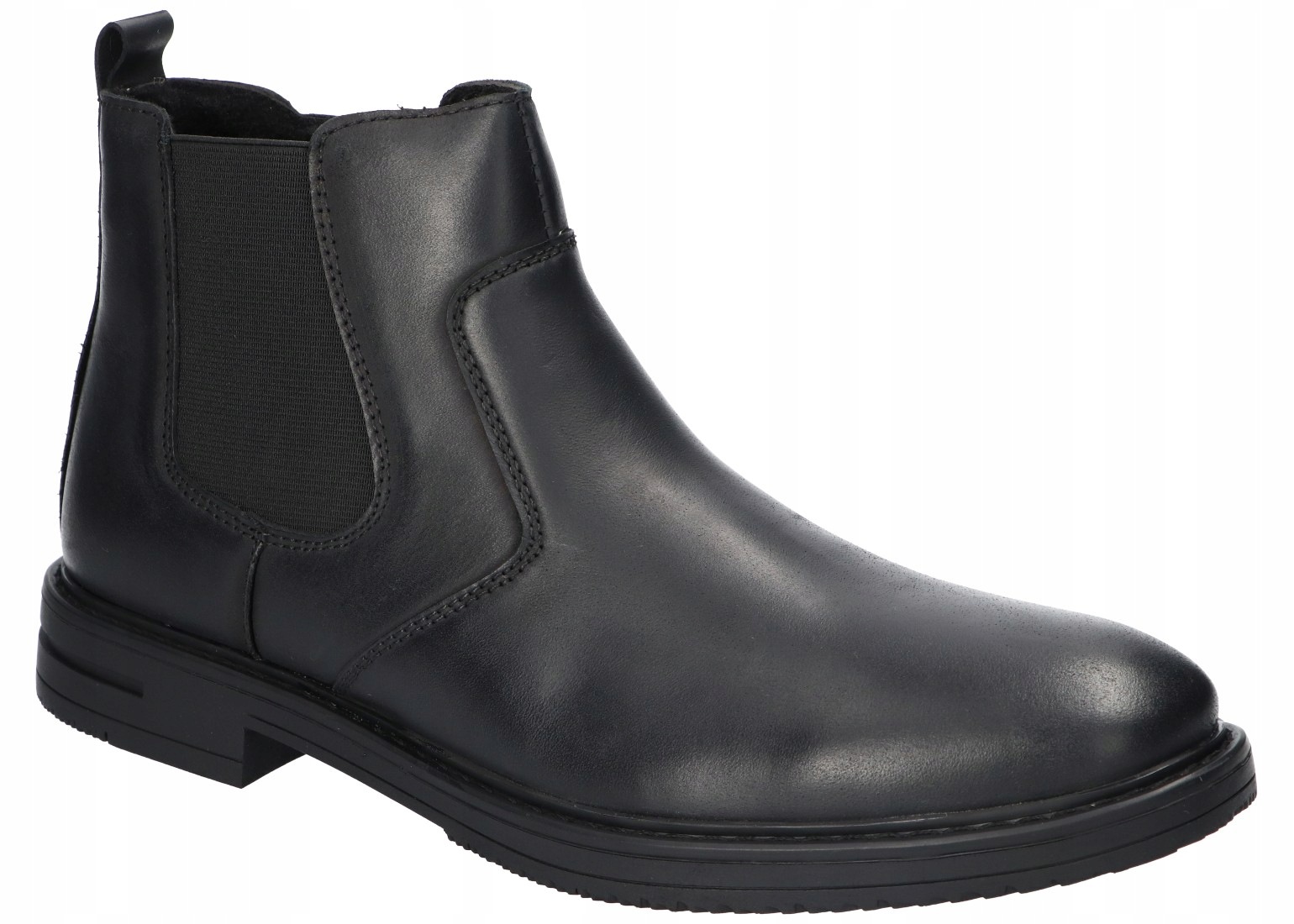 American Club CY168 Zateplené Kotníkové Boty Pánské Zimní Kožené Boty Black 43
