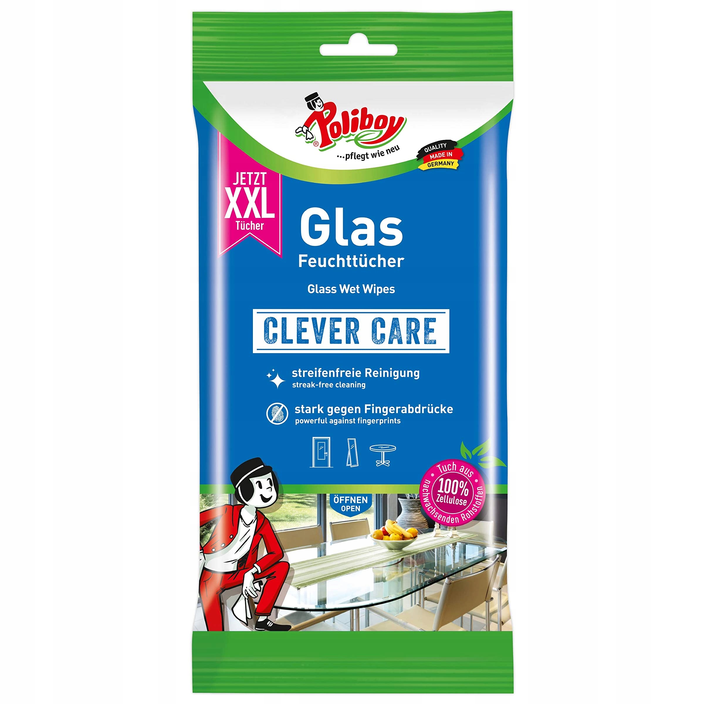 Levně 4x Utěrky na okna Poliboy vlhké 24 ks