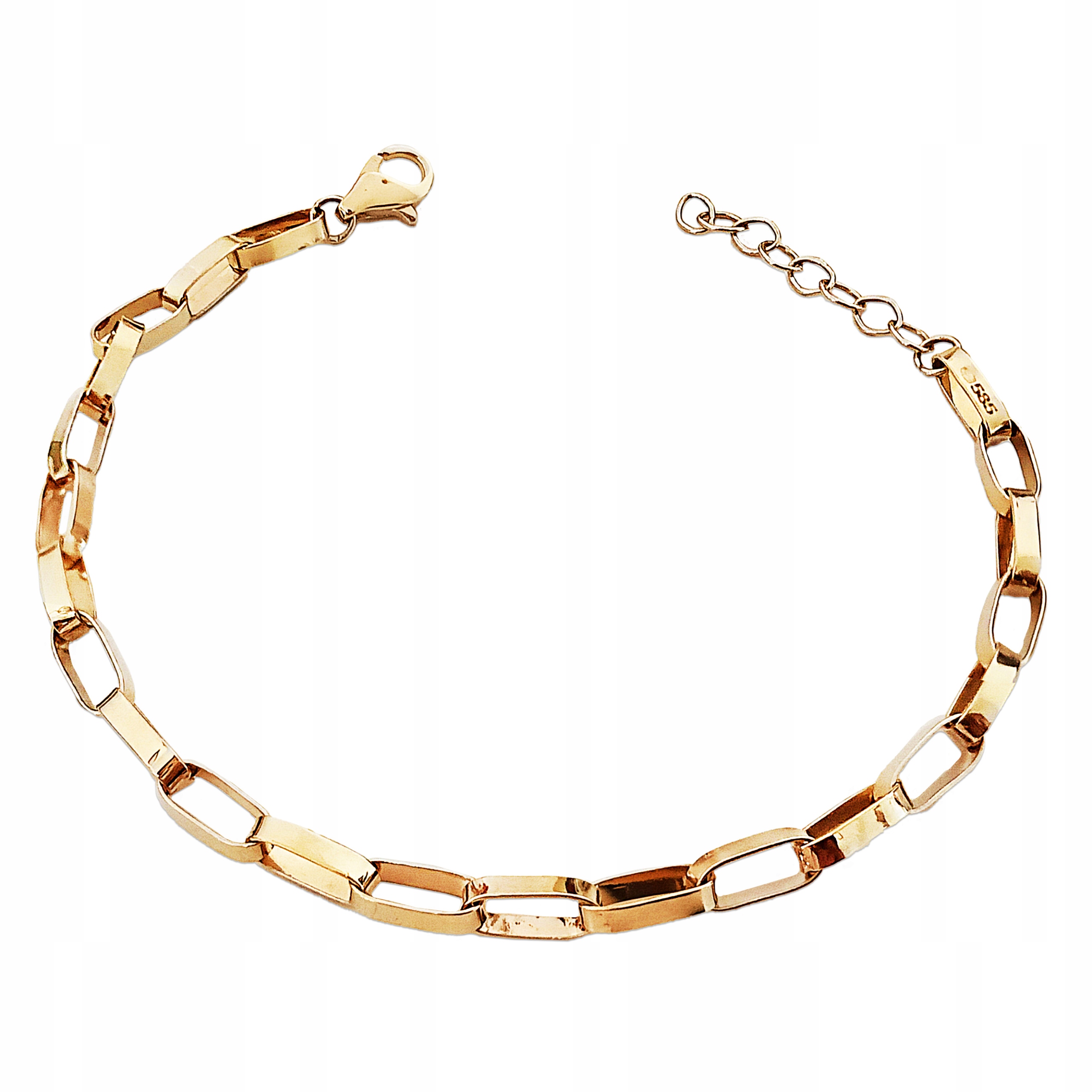 Zlatý náramek 585 elegantní z oválných prvků a'la 14k ankrová vazba