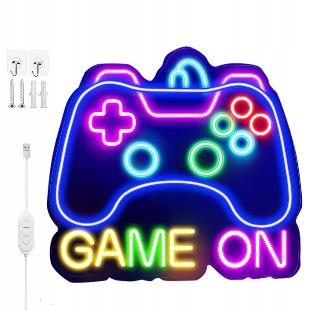 Neonový Led Gamepad Do Pokoje Hráče Dospívajícího Usb Pro Nástěnného Hráče