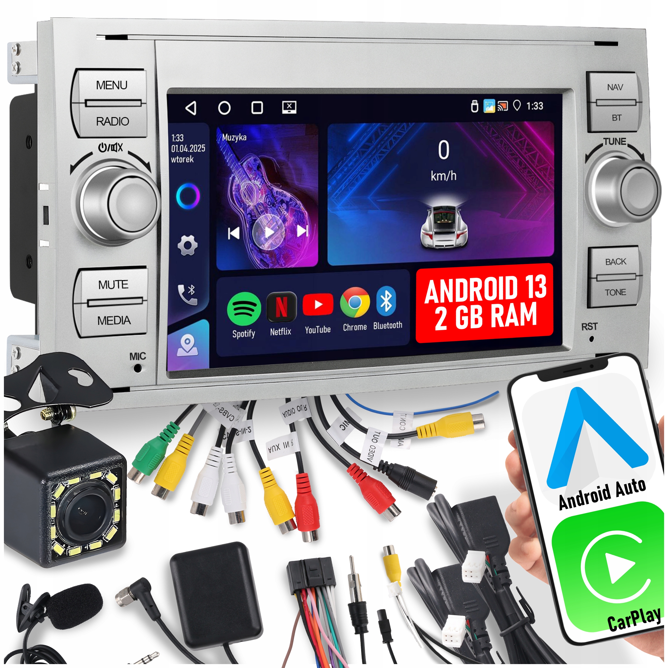 Autorádio pre Ford Kuga S-max C-max Mondeo Usb Gps Wifi Bt Android