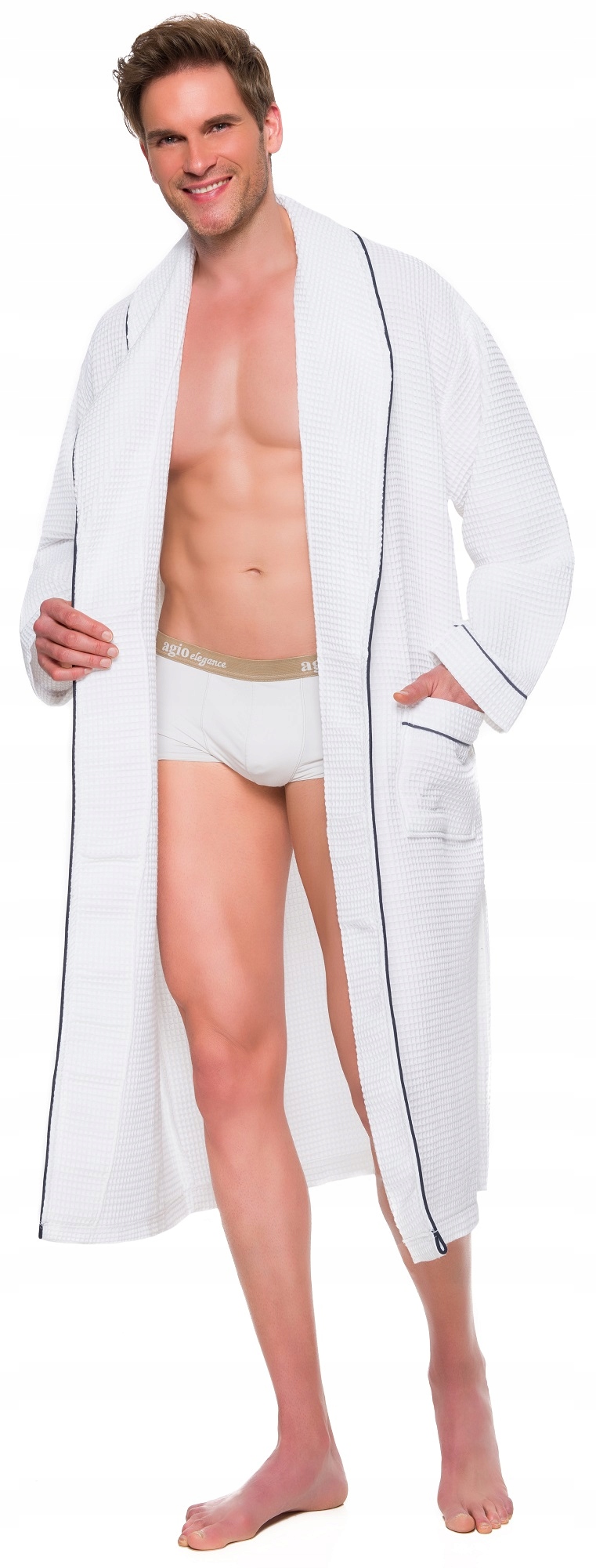 WAFEL BAWEŁNIANY SZLAFROK MĘSKI CHŁONNY SPA M Wzór dominujący inny wzór