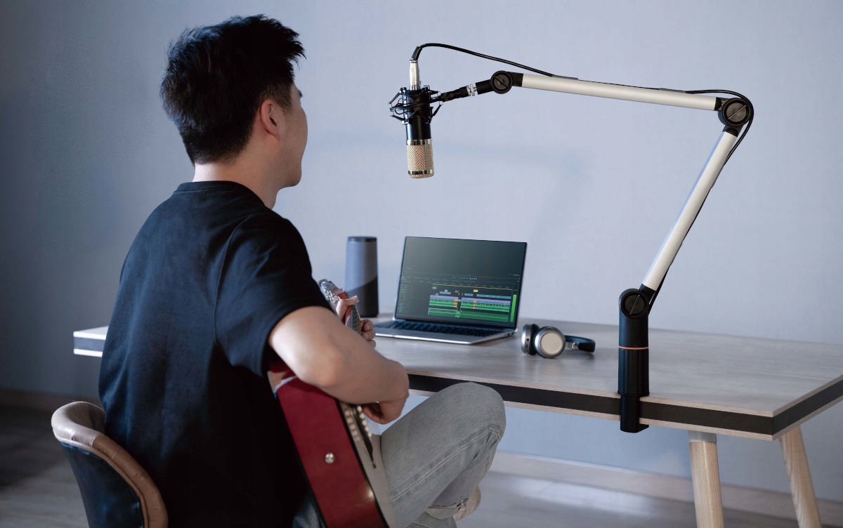 MOZOS SB38 STATYW BIURKOWY NA MIKROFON SREBRNY WIESZAK UCHWYT MIKROFONOWY Rodzaj ramię biurkowe