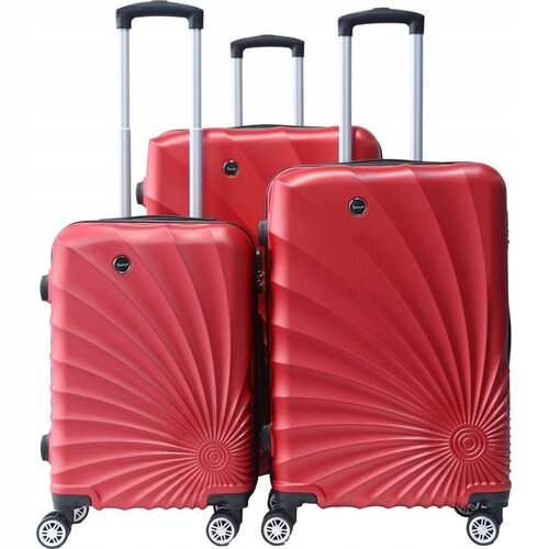 Sada 3 cestovních kufrů na kolečkách Traveleo CF-ABS08R červené
