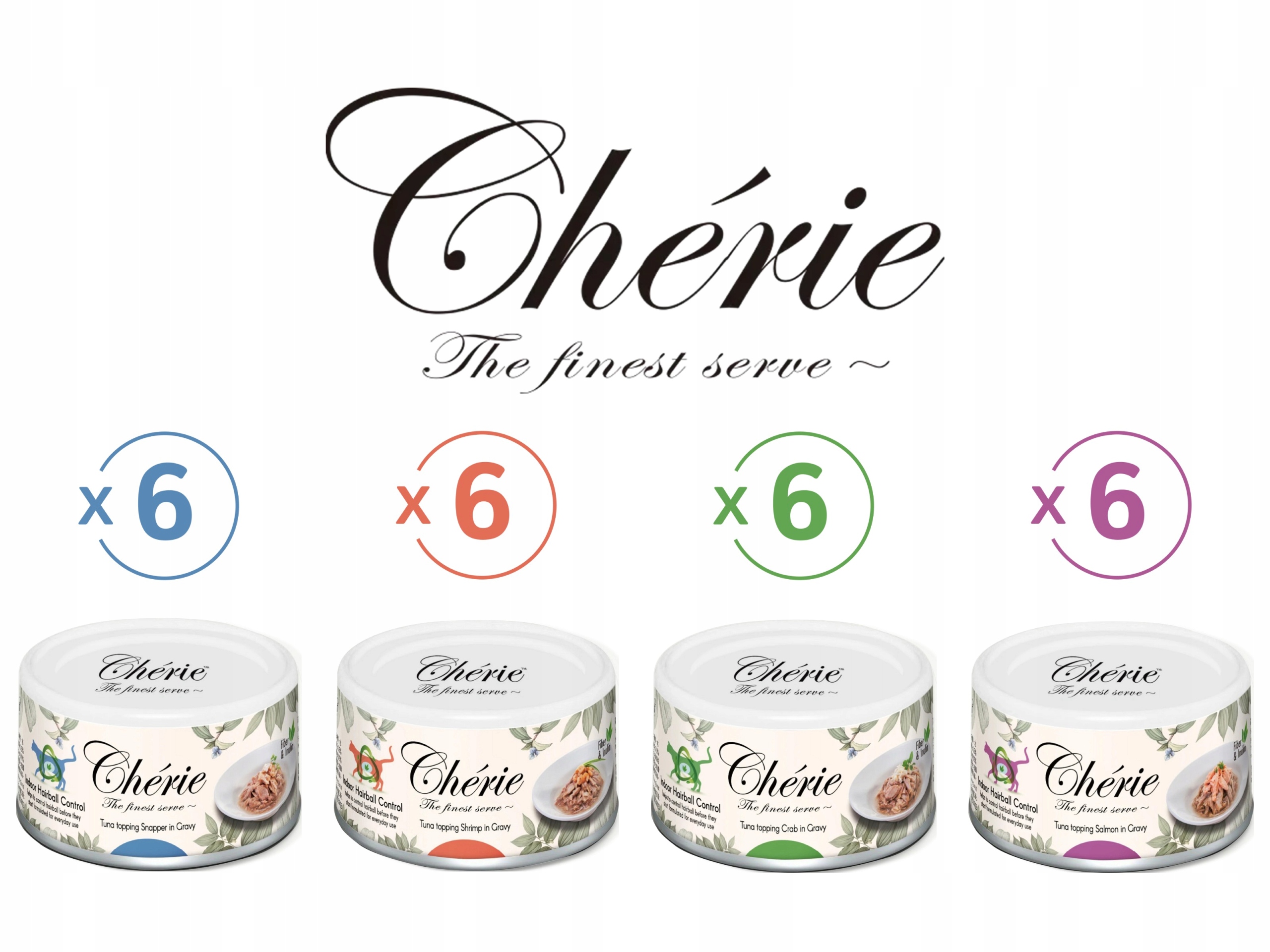 Chérie Premium MIX mokra karma dla kota Kontrola Kuł Włosowych 24x80g