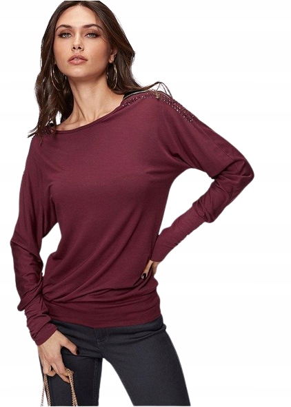Dámský módní top Top Zip Detail vínový XL