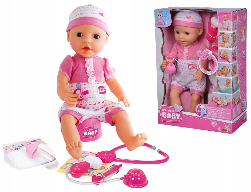 

Lalka New Born Baby Zestaw Lekarski Nocnik Simba