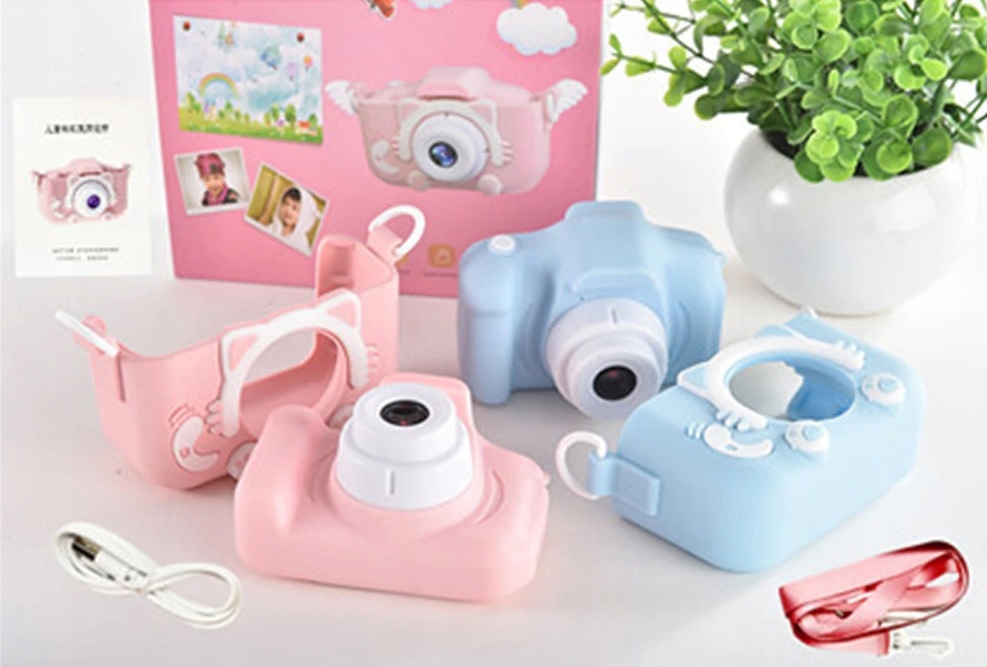 Aparat KOTEK dla dzieci kamera HD 5 gier, prezent! Zoom optyczny 0