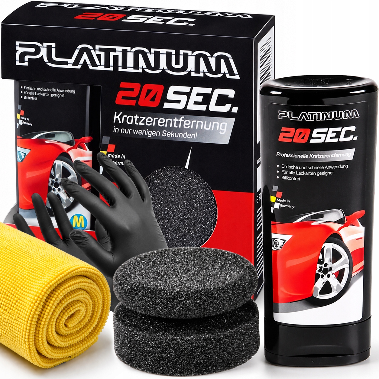 Pasta Polerska Platinum Aplikator Mikrofibra Rękawiczki Zestaw Do Lakieru