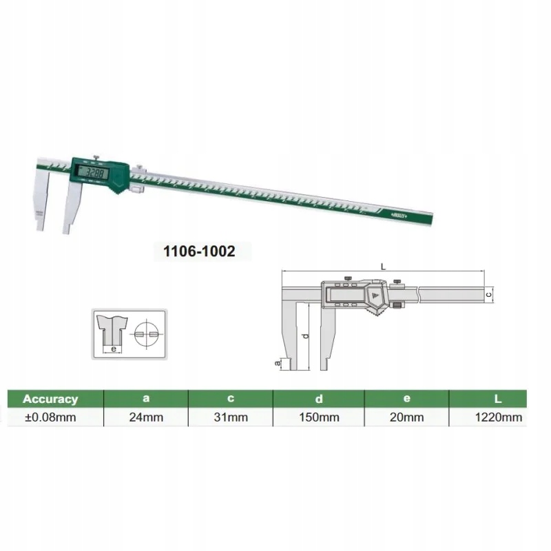 Suwmiarka elektroniczna 1000 mm długość szczęk 300 mm Insize (1106-1002)