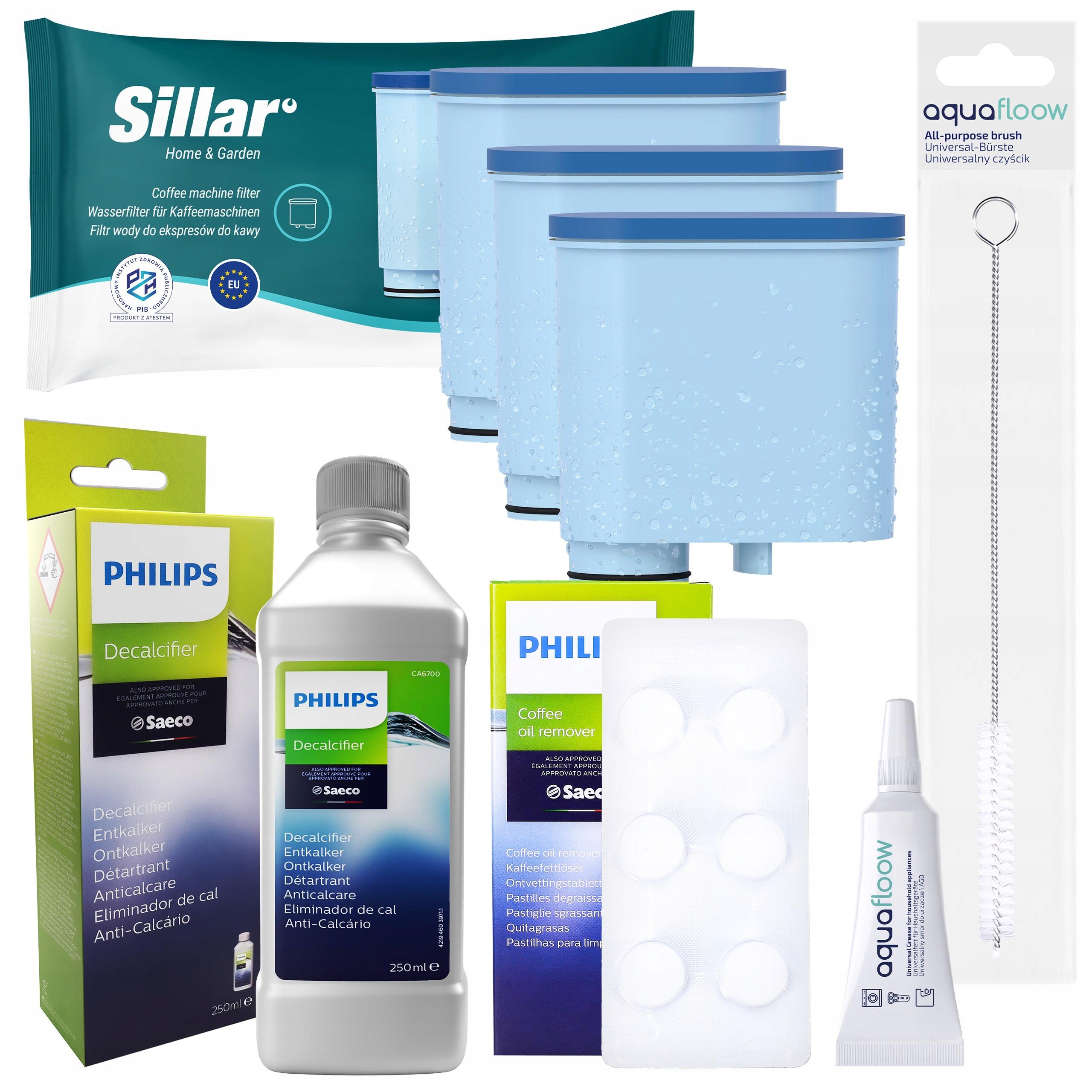 Sillar 3x filtr do ekspresu Philips Philips tabletki odkamieniacz smar
