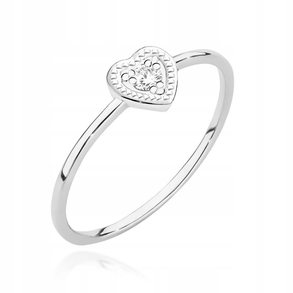 Prstýnek z bílého zlata 585 s briliantem 0,02 ct
