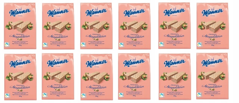 Levně 12 x 200 g Manner oplatky s lískovými oříšky Karton