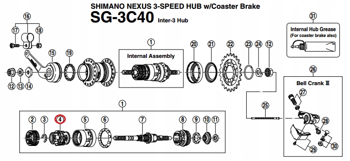 Набор режимов Shimano Nexus SG-3c40