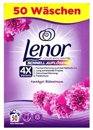 Levně Lenor Color prášek na barevné prádlo 50 praní 3 kg Amethyst Blutentraum De