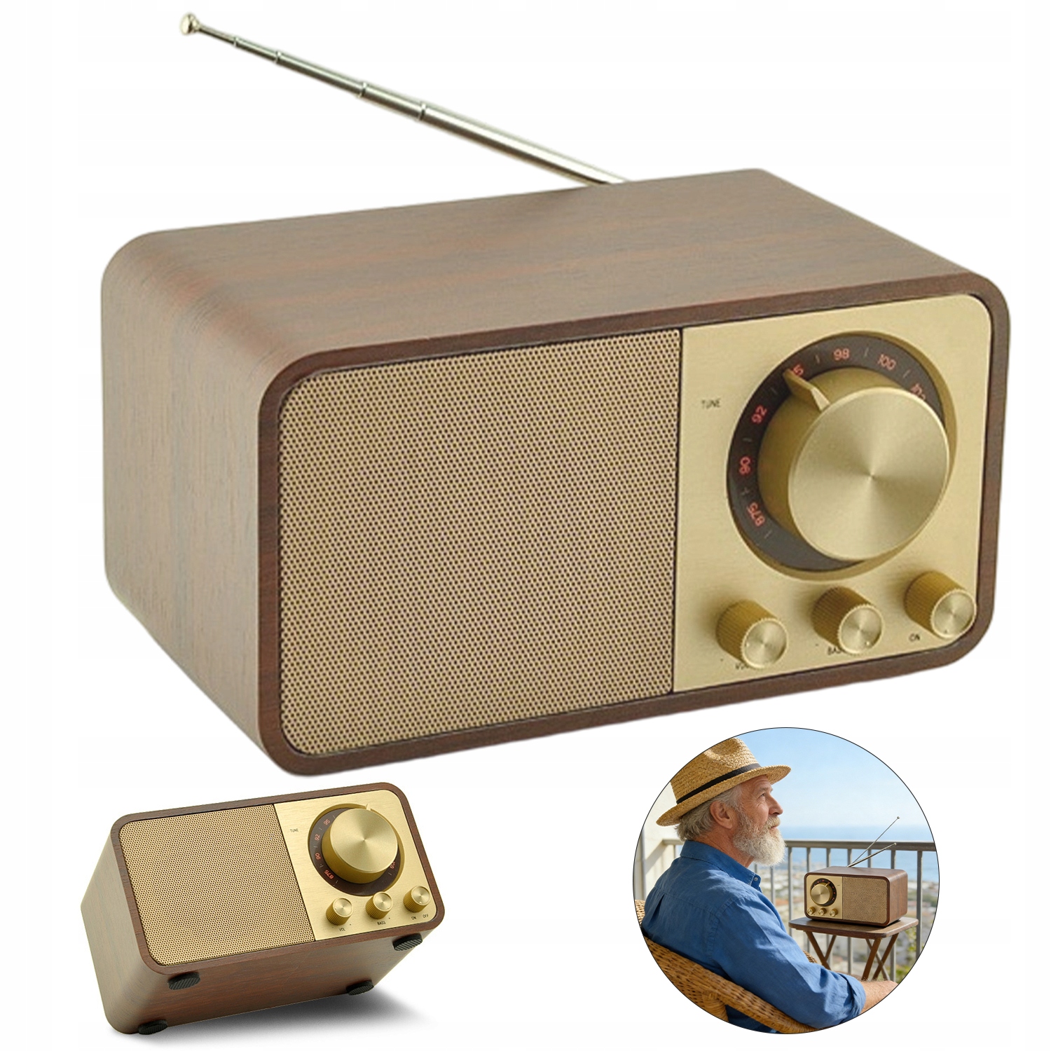 Lehký dřevěný Bluetooth reproduktor pro turistiku a dekoraci interiéru