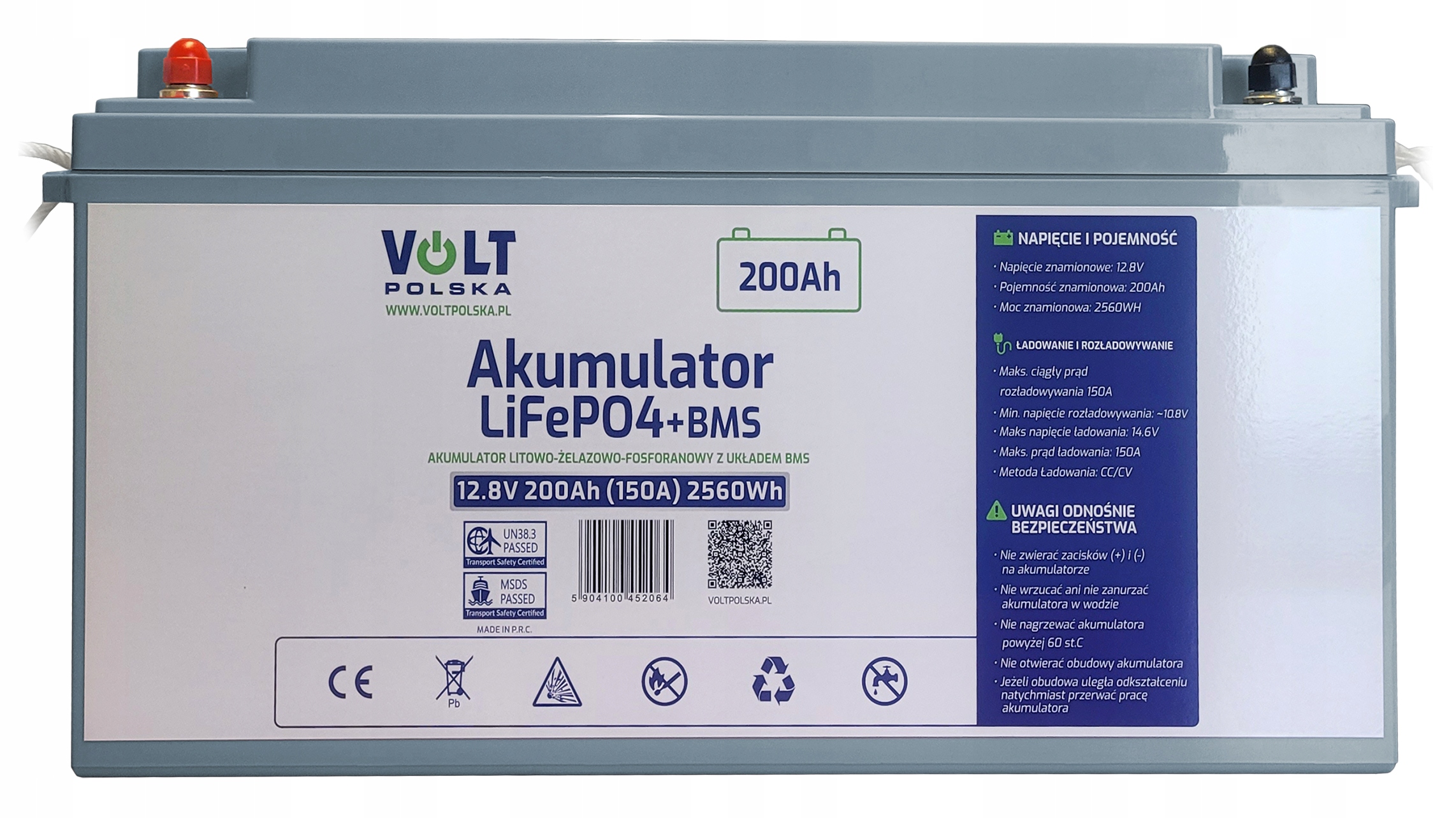 Akumulátor LiFePO4 12V 200 Ah Bms 200A Pojistka