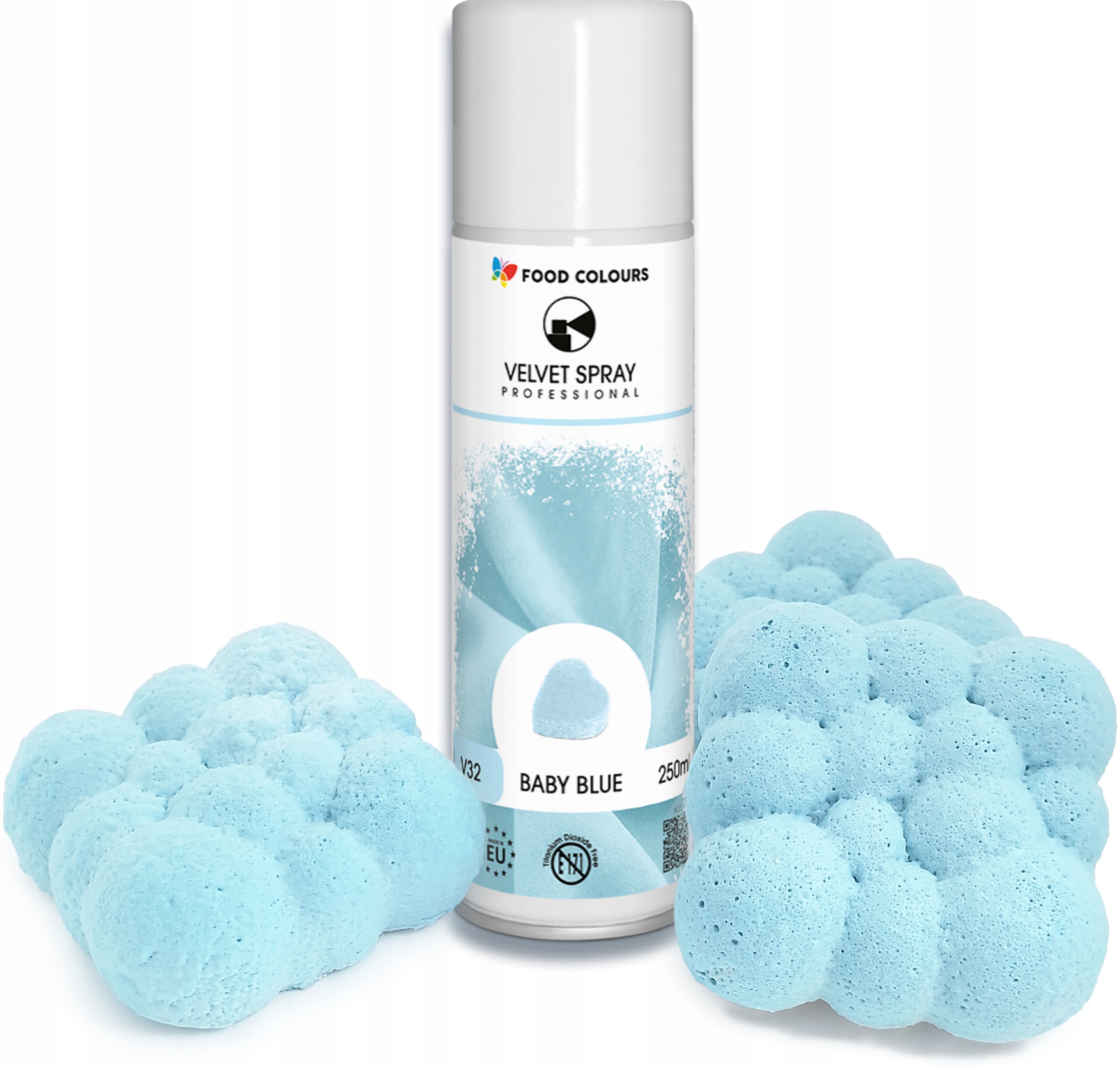 Levně Potravinářský Semiš Ve Spreji Modrý baby blue 250 ml Food Colours modrý