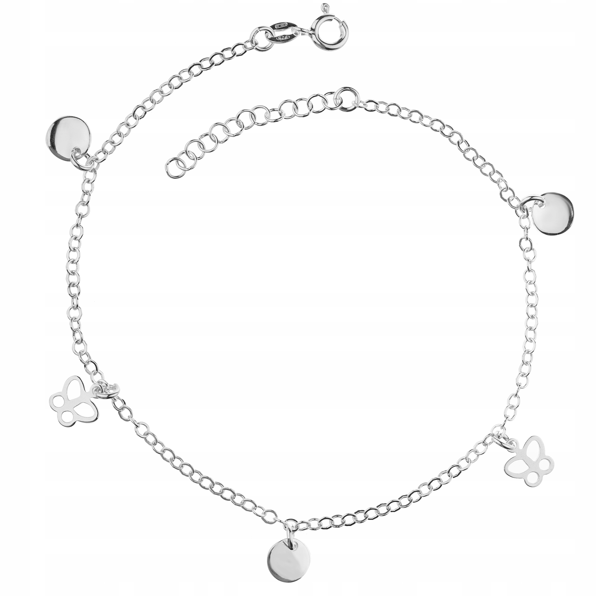 

Srebrna Bransoletka Na Nogę Motyl Motylki Ag925