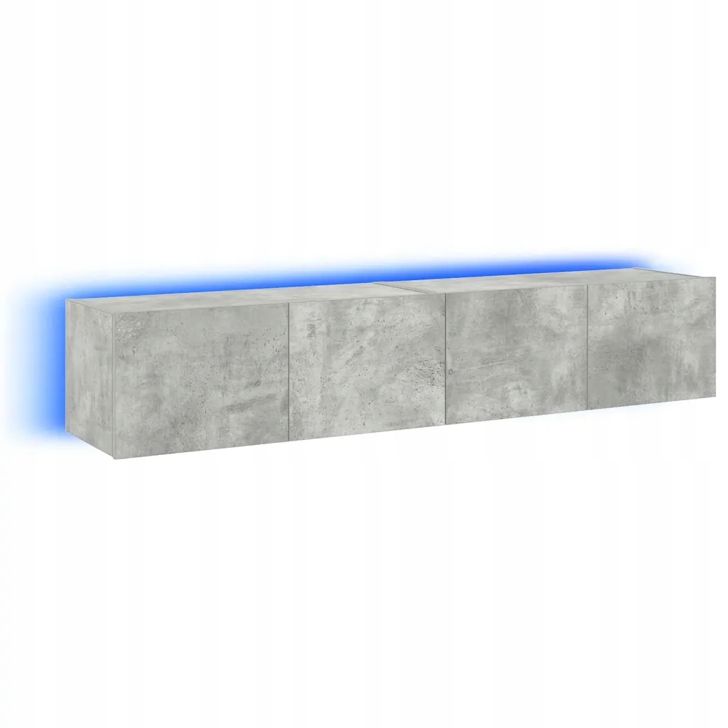 Ścienne szafki Tv z Led, 2 szt., szarość betonu, 80x35x31 cm