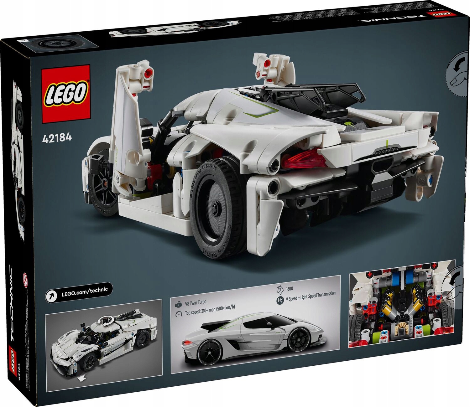 Lego 42184 Technic Bílý hyperauto Koenigsegg Jesko Absolut