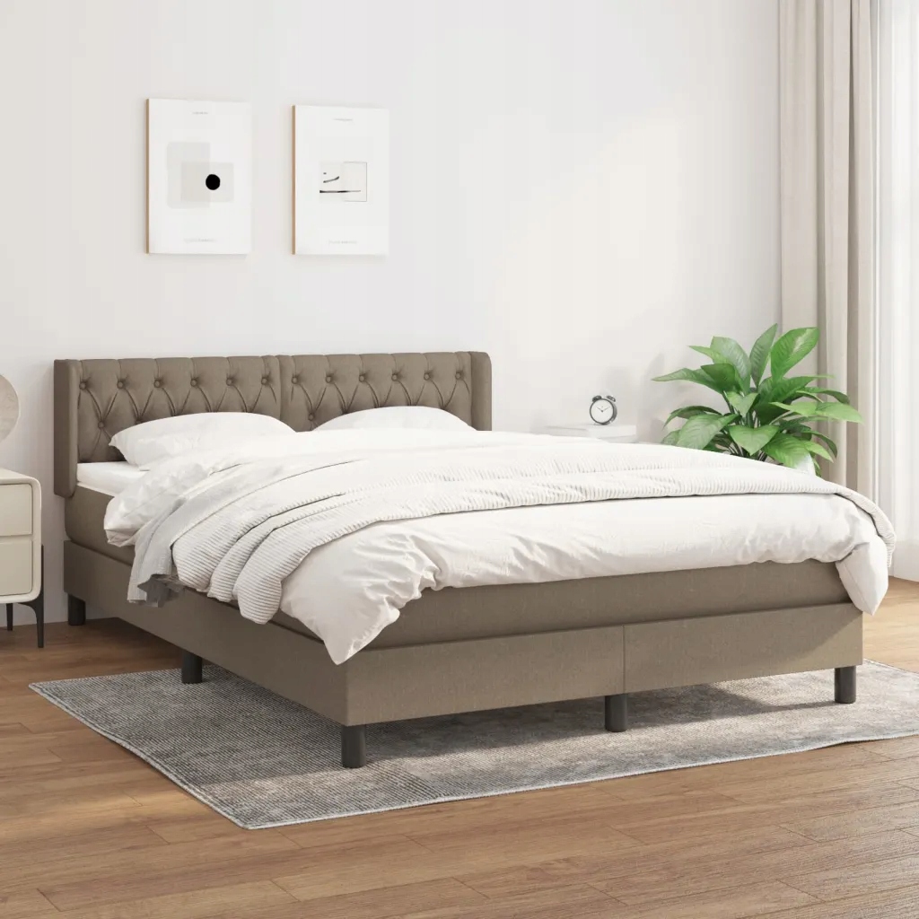 vidaXL Box spring postel s matrací taupe 140x200 cm textil