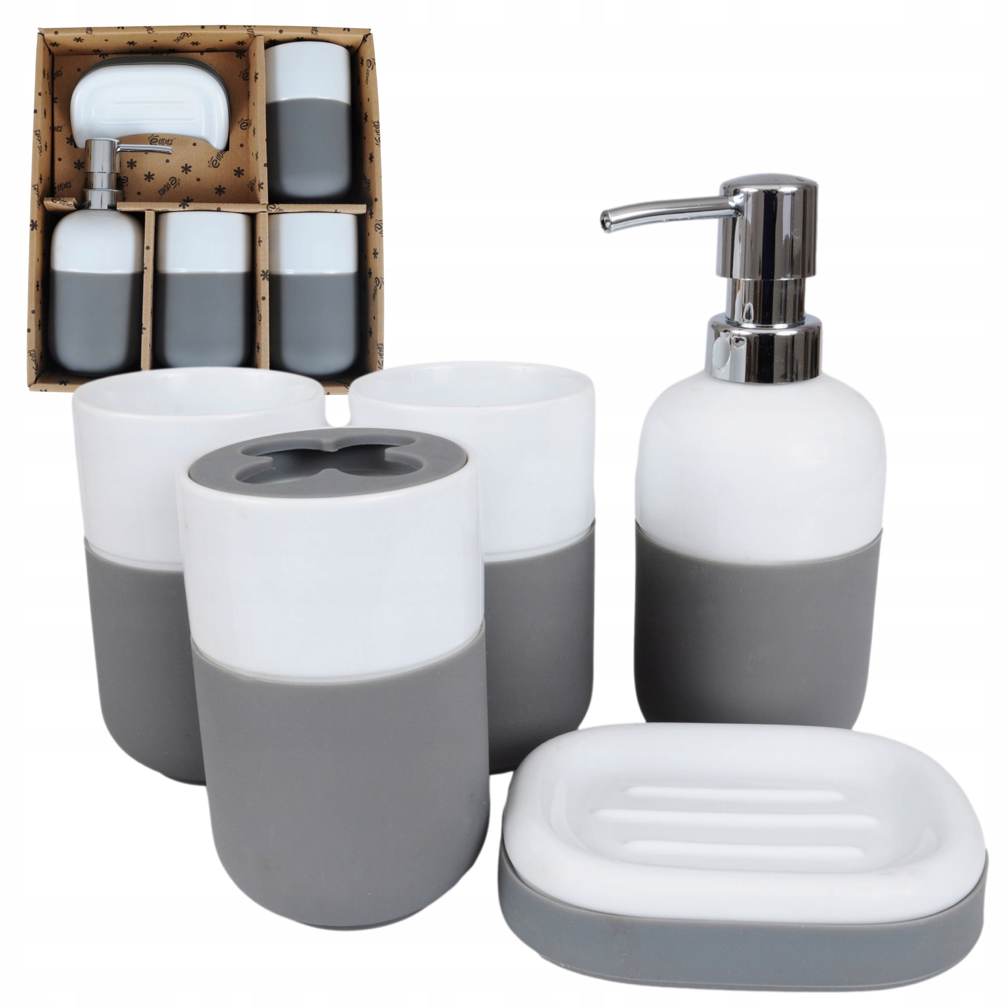 

Komplet Zestaw Łazienkowy Ceramiczny Silikon 5EL