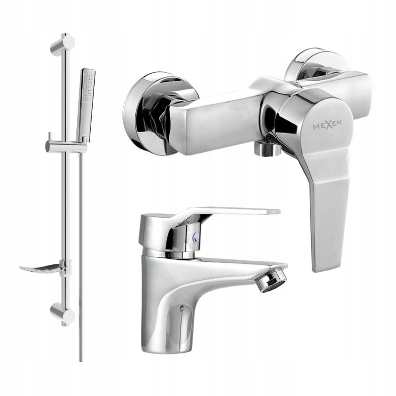 Mexen Caro DF72 sprchová súprava, chrómová