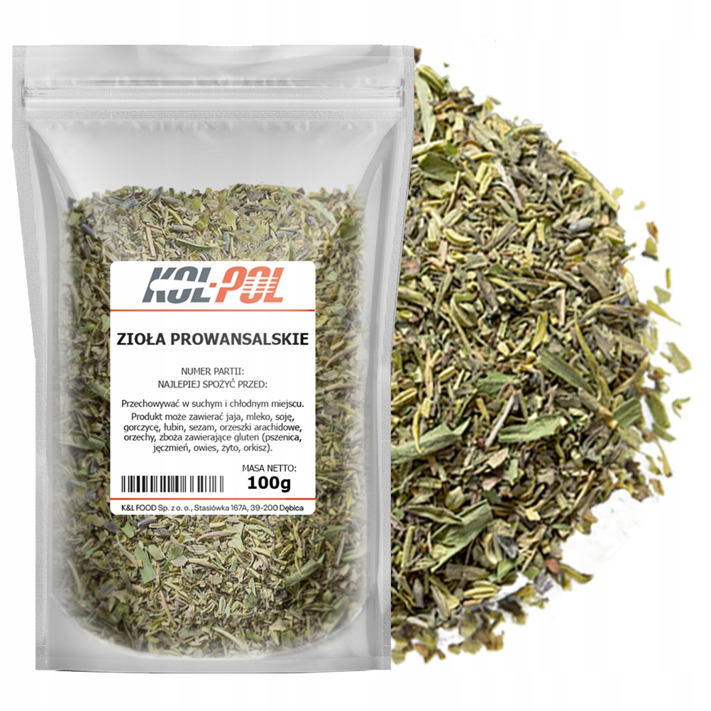 Zioła Prowansalskie 100g Naturalna mieszanka aromatyczna jakość Kol-Pol