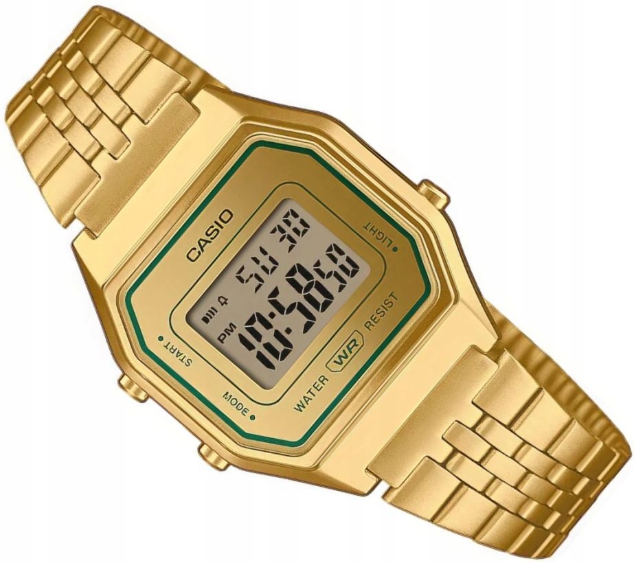 Módní Dámské Vintage Zlaté Hodinky Casio LA680WEGV-9AER Digitální Alarm Krabička