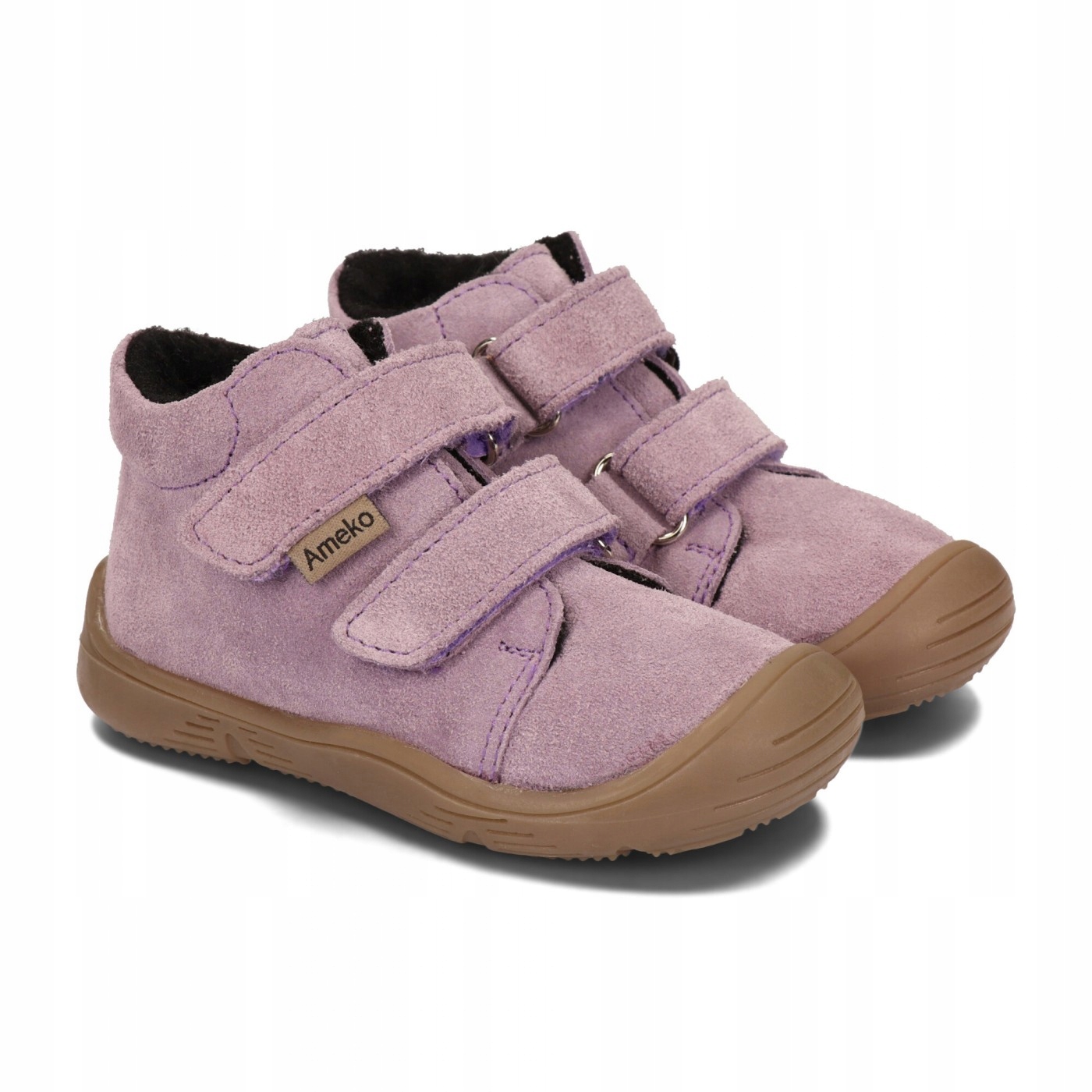 Ameko Trzewiki Buty Barefoot Ocieplane Dziecięce Wodoodporne Bubu-lilac 22