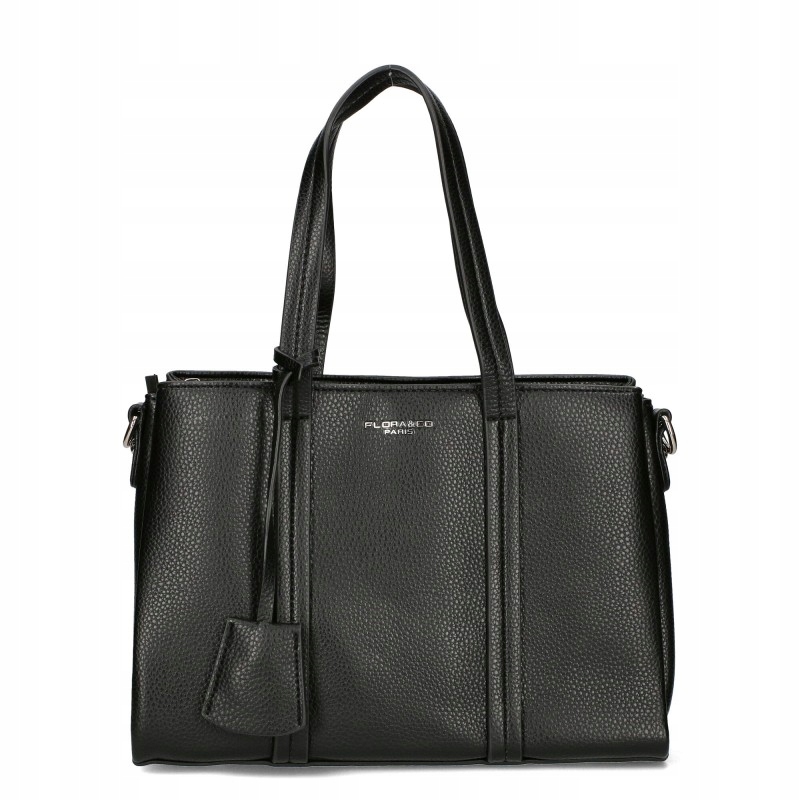 Flora&co Klasická Dámská Shopper Kabelka Přes Rameno Černá Eko Kůže F8520