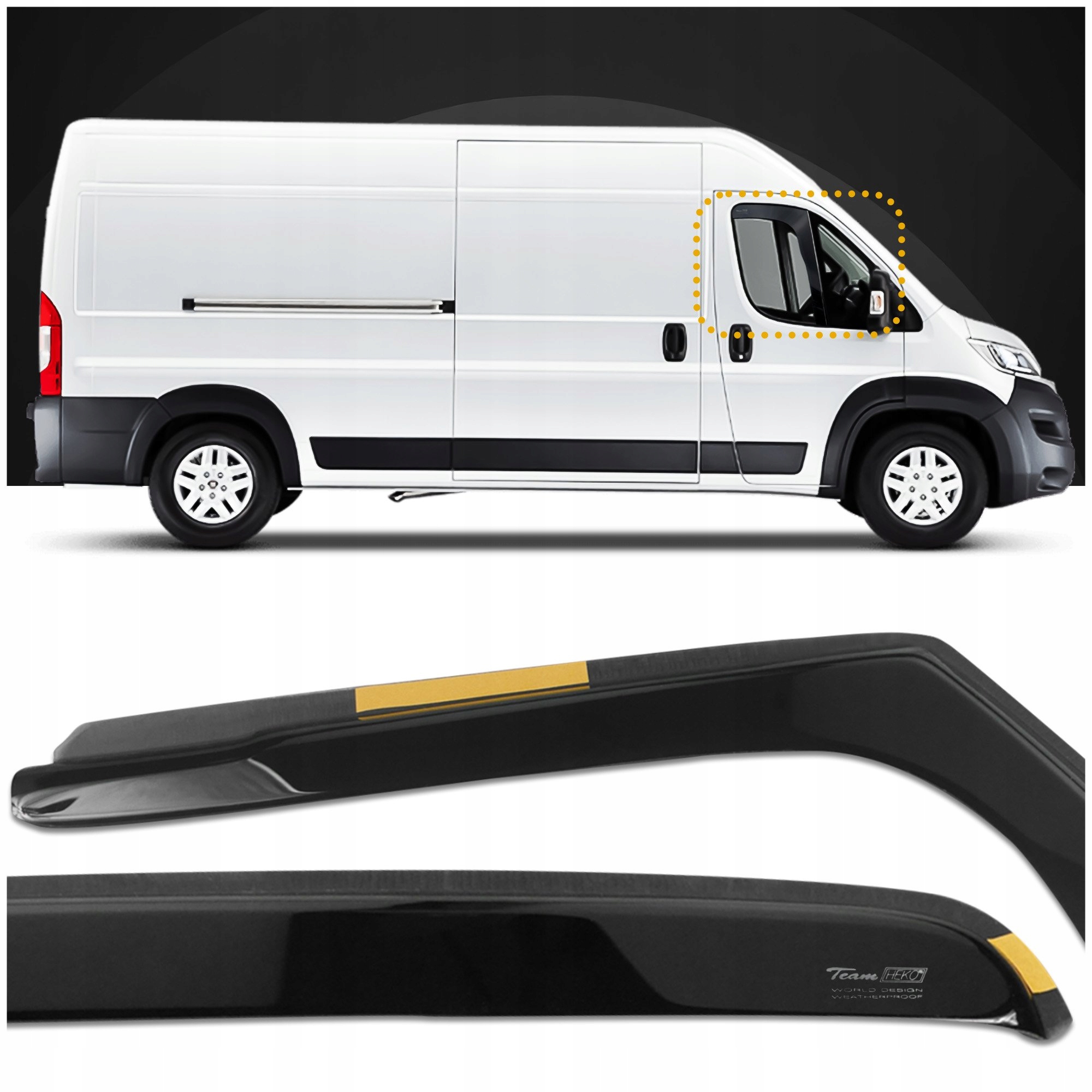 Deflektory krytu bočných skiel Heko pre Fiat Ducato III 2006- 2 ks