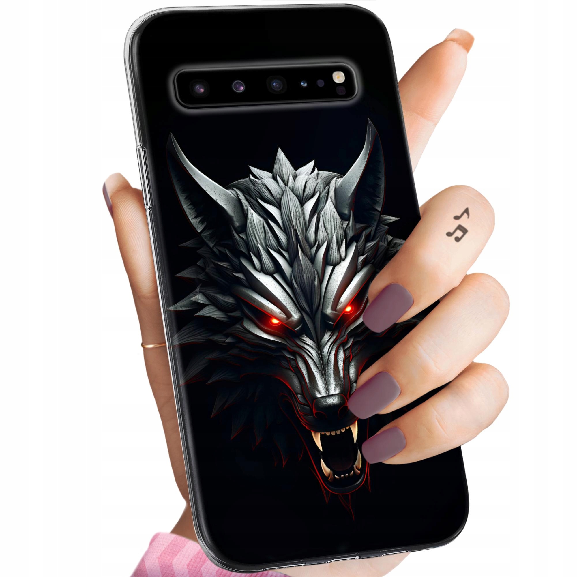 Etui Do Samsung Galaxy S10 5G Wiedźmin Witcher Biały Wilk Dziki Gon