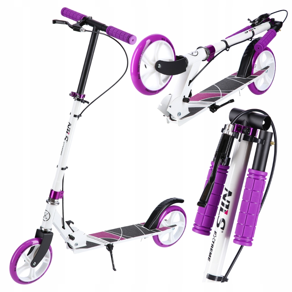 Hulajnoga Klasyczna Miejska Składana Regulowana Koła 180 mm Młodzieżowa