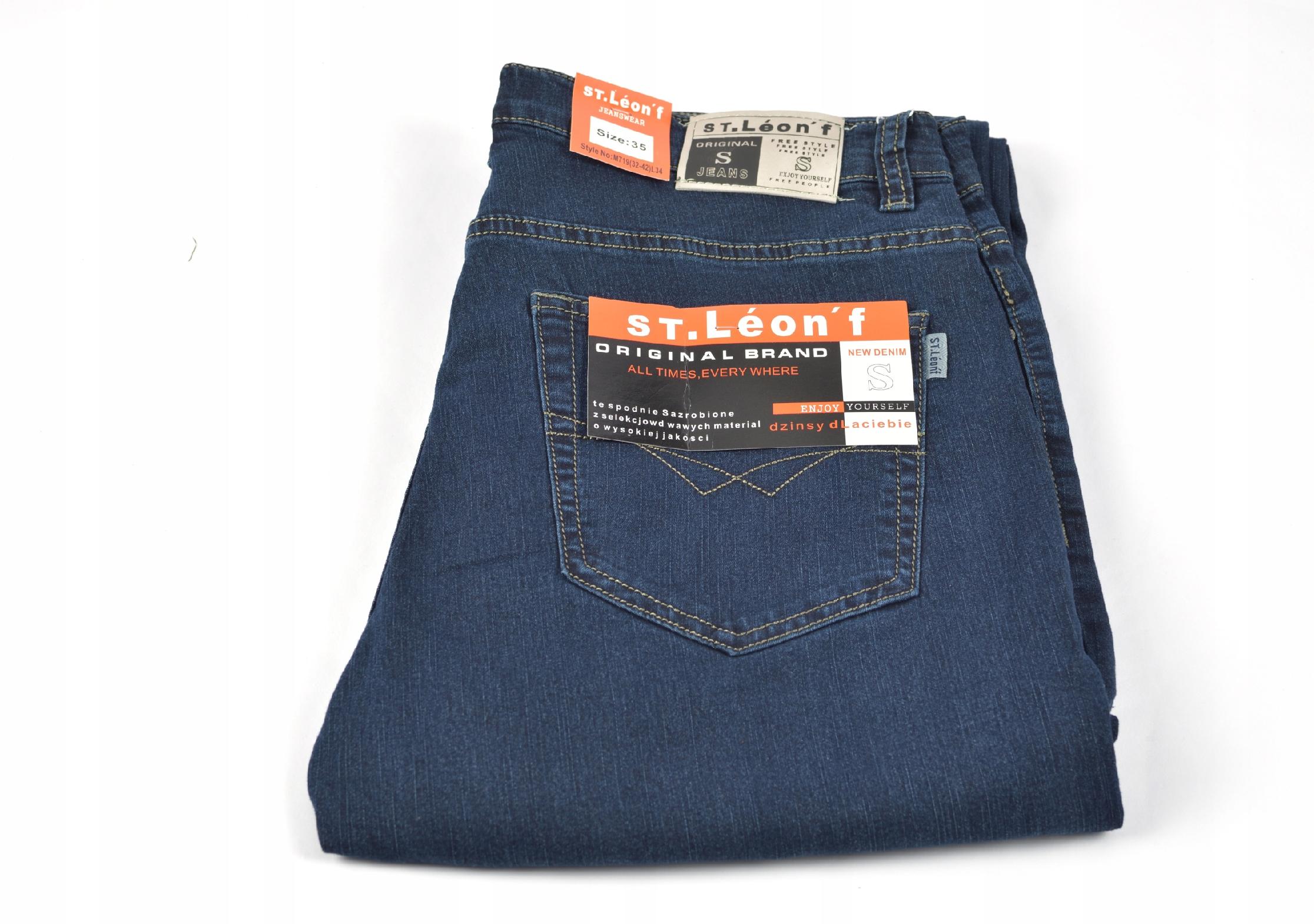 MESKIE JEANSY ST.LEON f SPODNIE GRANATOWE 39/34 Cechy dodatkowe brak