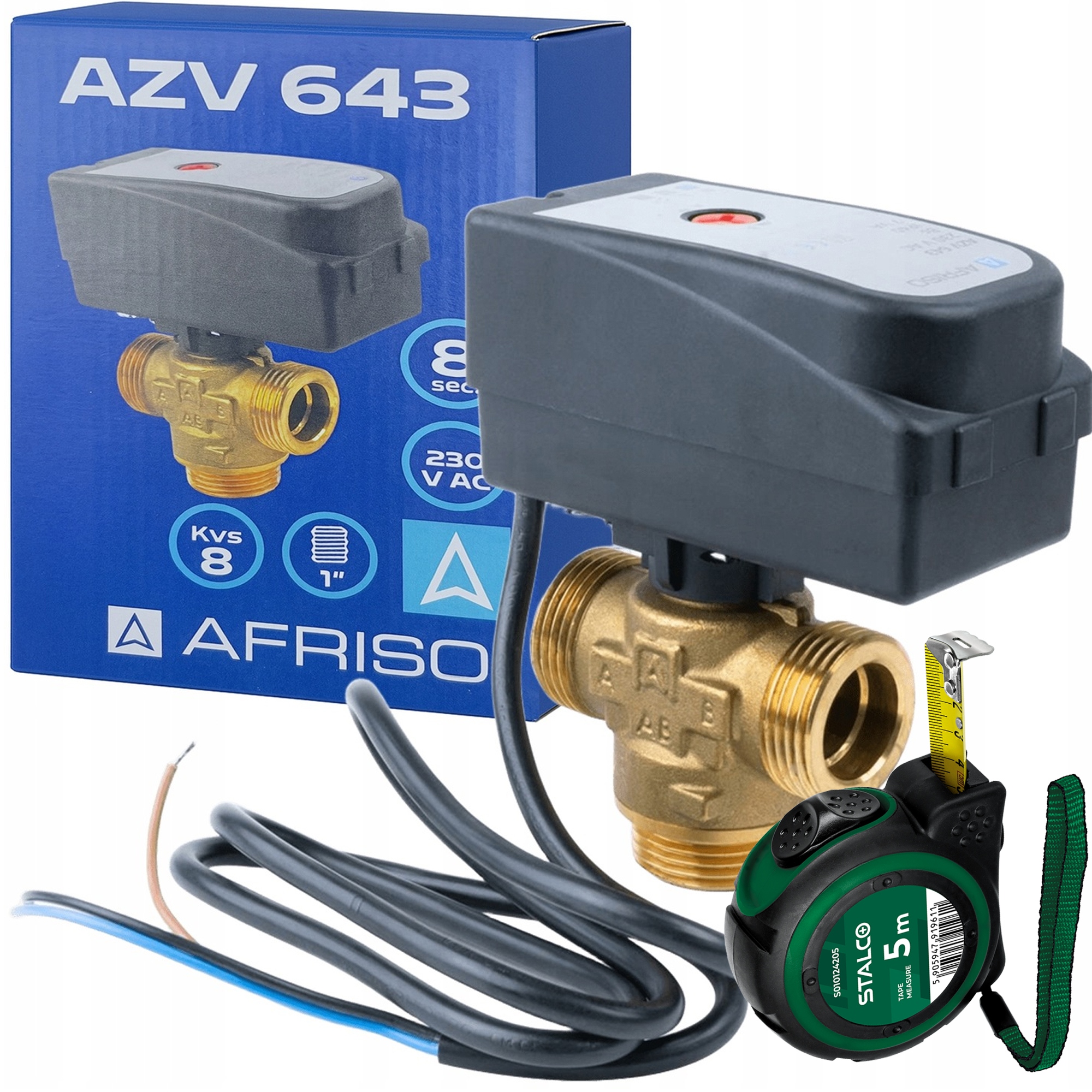 3-CESTNÁ Prepínacia Zónová Ventilová Jednotka Afriso Azv 643 1" 8 m3/h Mosadzná