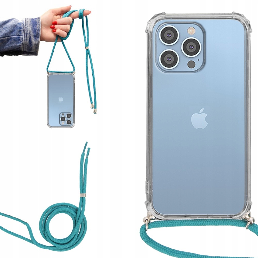 

Etui Crossbody do Iphone 14 Pro Max Turkus Sznurek