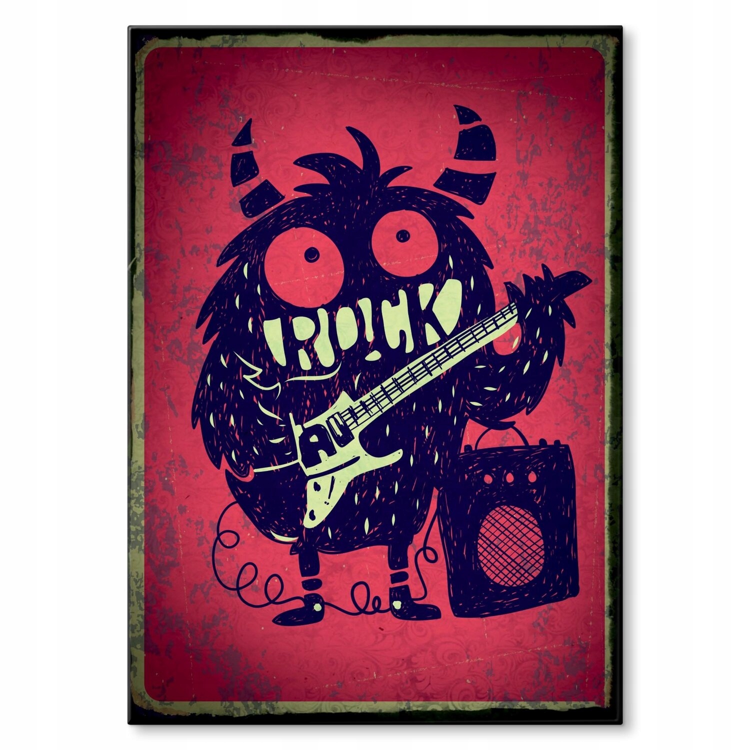 Kovový plakát Rock monster Šidítko Plech 42 x 59,4 cm Dárek